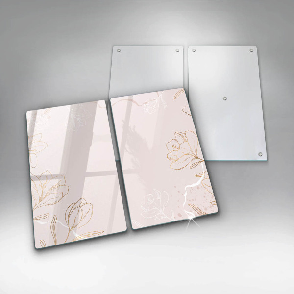 Protector pared cocina Contornos de flores