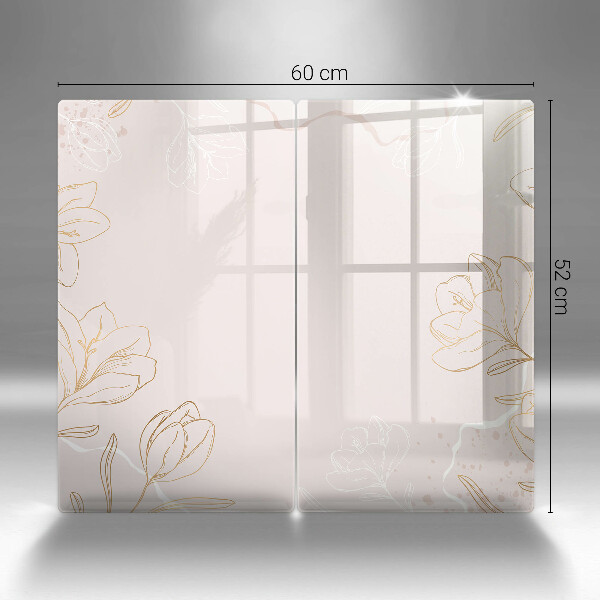 Protector pared cocina Contornos de flores