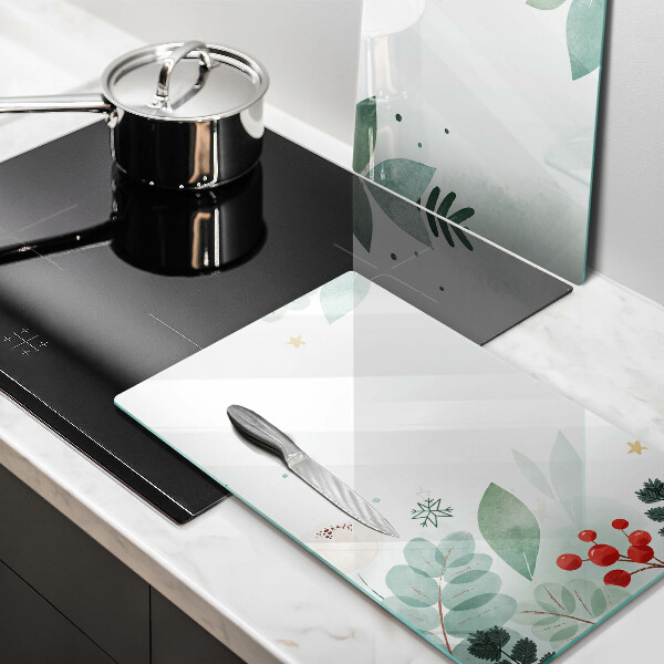 Protector pared cocina Hojas de acuarela