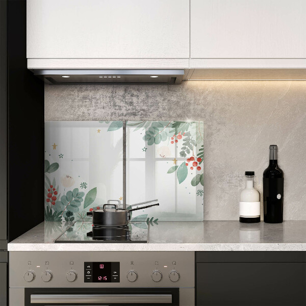 Protector pared cocina Hojas de acuarela