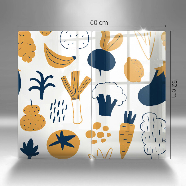 Protector pared cocina Ilustración de comida