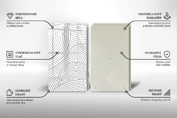 Protector pared cocina Abstracción de líneas negras