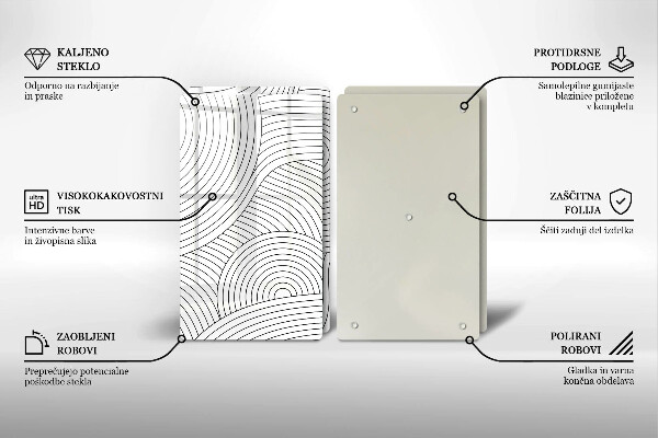 Protector pared cocina Abstracción de líneas negras