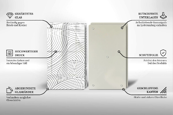 Protector pared cocina Abstracción de líneas negras