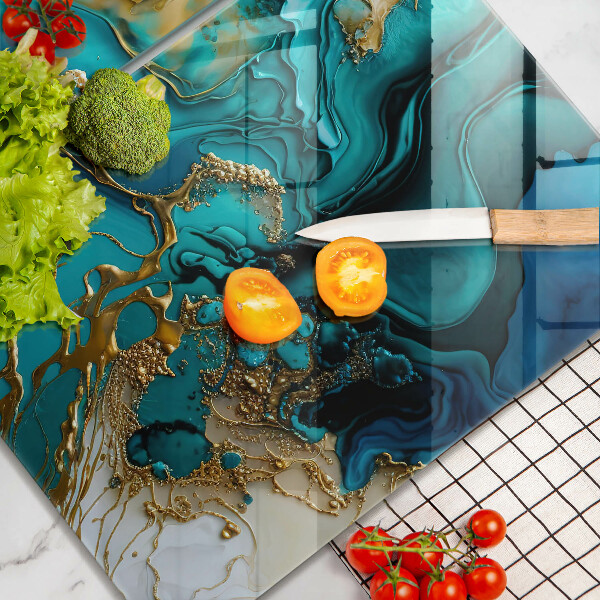 Protector pared cocina Abstracción turquesa