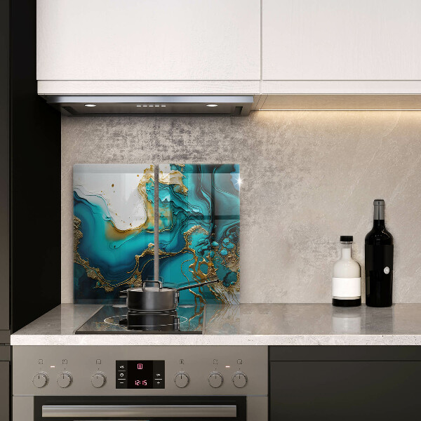 Protector pared cocina Abstracción turquesa