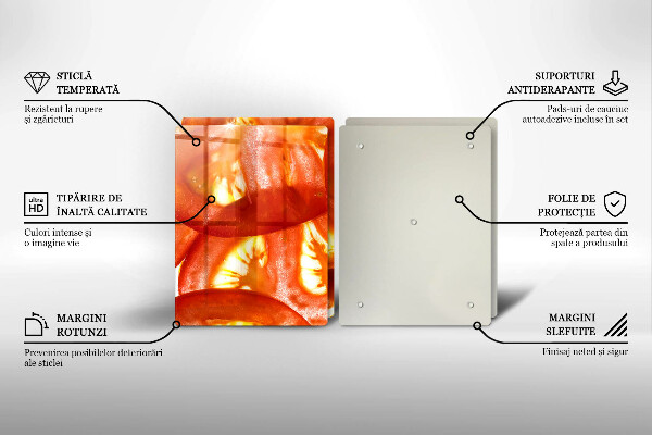 Tapa encimera Una rodaja de tomate rojo