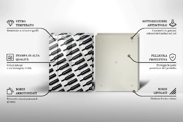 Tapa encimera Botellas de vino negro