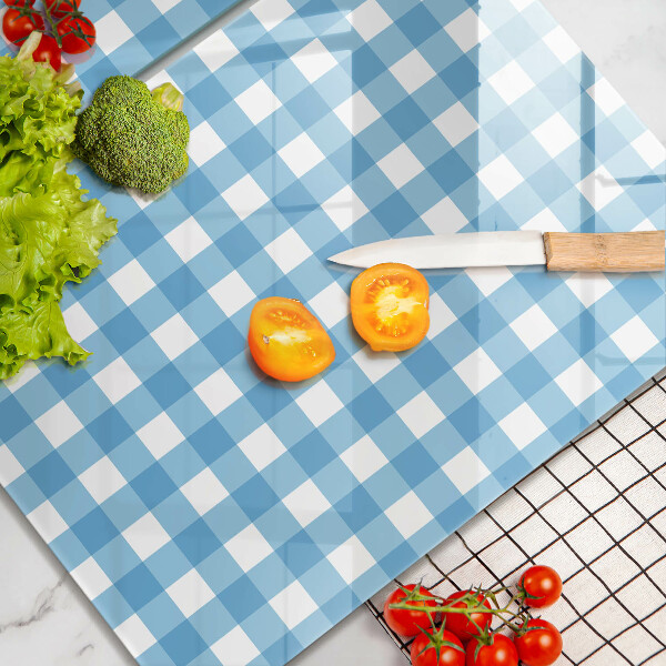 Tapa encimera Patrón de cuadros azules y blancos