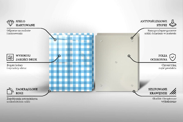 Tapa encimera Patrón de cuadros azules y blancos