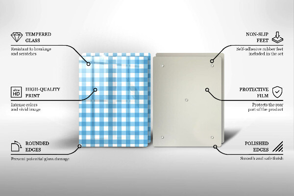 Tapa encimera Patrón de cuadros azules y blancos