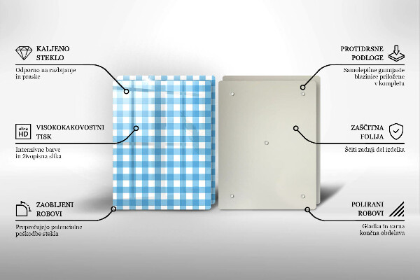 Tapa encimera Patrón de cuadros azules y blancos