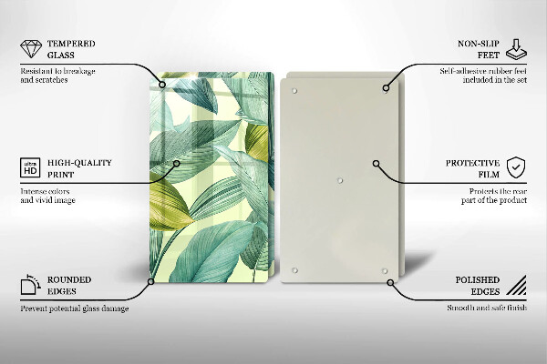 Tapa encimera Hojas tropicales verdes