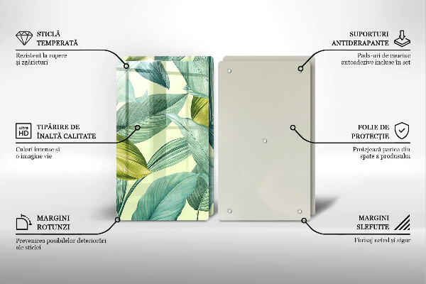 Tapa encimera Hojas tropicales verdes