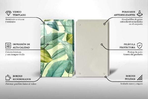 Tapa encimera Hojas tropicales verdes