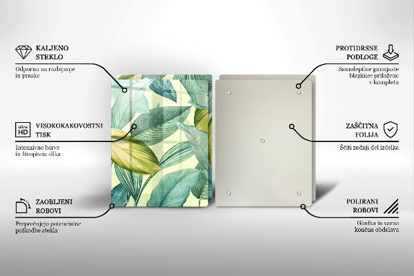 Tapa encimera Hojas tropicales verdes