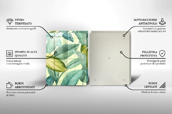 Tapa encimera Hojas tropicales verdes