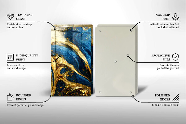 Tapa encimera Mármol azul y dorado