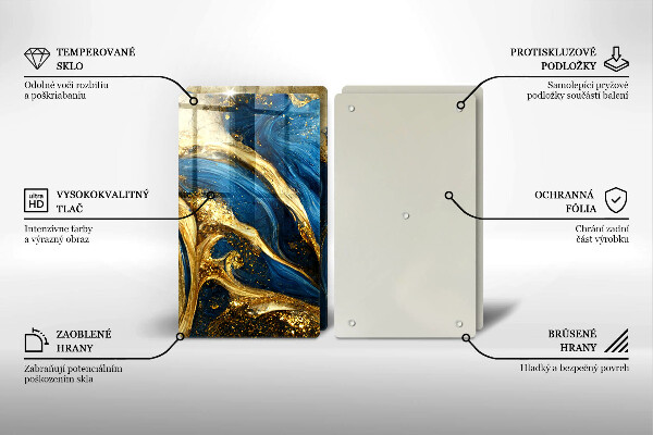 Tapa encimera Mármol azul y dorado