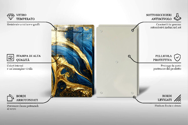 Tapa encimera Mármol azul y dorado