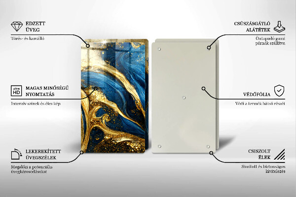 Tapa encimera Mármol azul y dorado