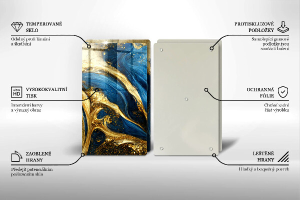 Tapa encimera Mármol azul y dorado