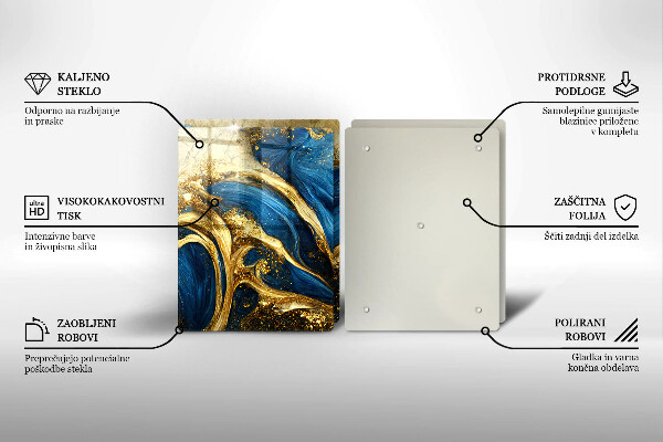 Tapa encimera Mármol azul y dorado