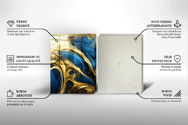 Tapa encimera Mármol azul y dorado