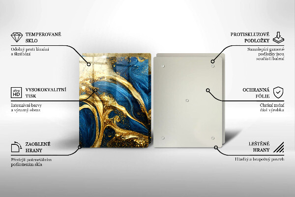 Tapa encimera Mármol azul y dorado