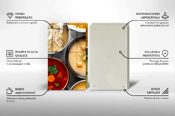 Protector pared cocina Sopas coloridas