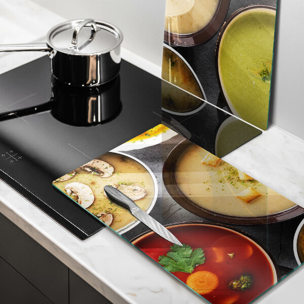 Protector pared cocina Sopas coloridas