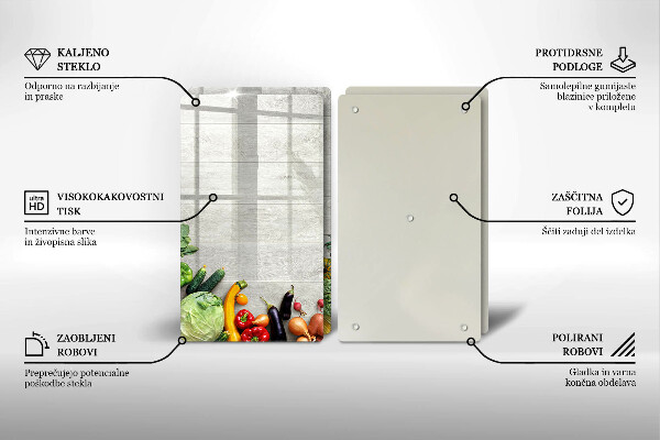 Protector pared cocina Verduras en tablas