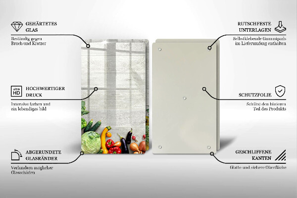 Protector pared cocina Verduras en tablas