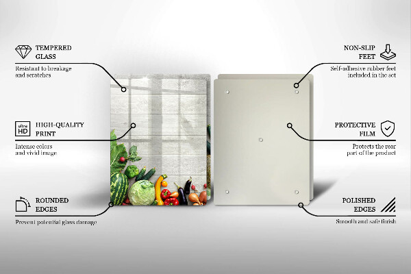 Protector pared cocina Verduras en tablas