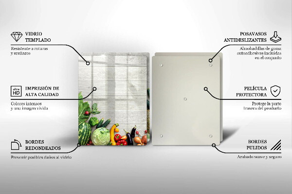 Protector pared cocina Verduras en tablas