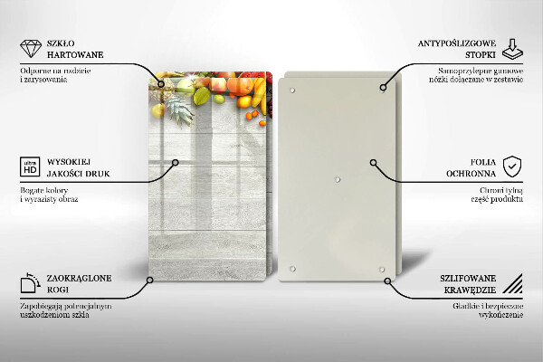 Protector pared cocina Frutas en tablas