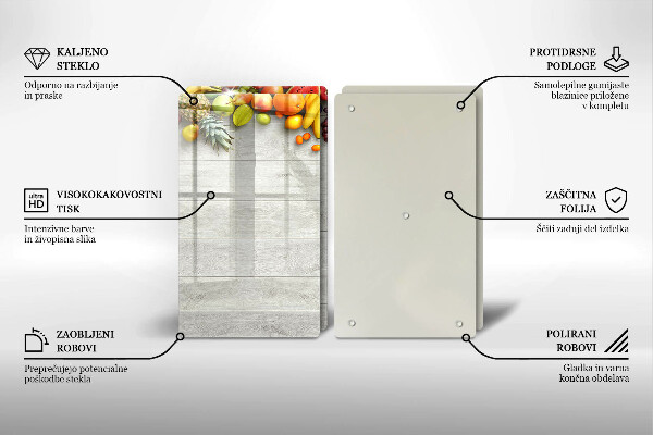 Protector pared cocina Frutas en tablas
