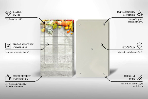 Protector pared cocina Frutas en tablas