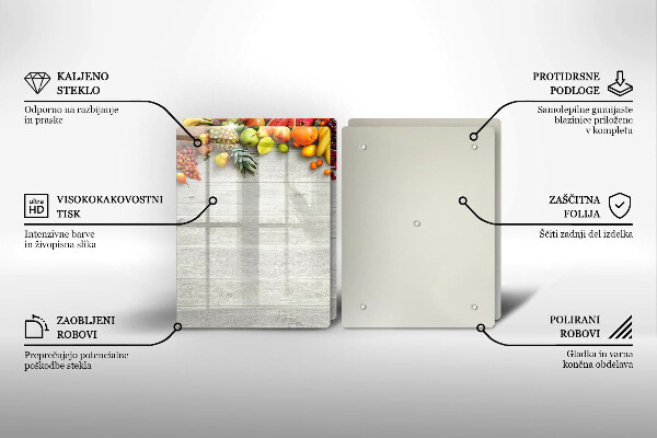 Protector pared cocina Frutas en tablas