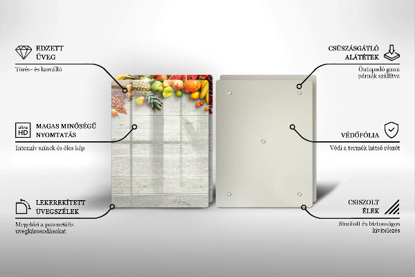 Protector pared cocina Frutas en tablas