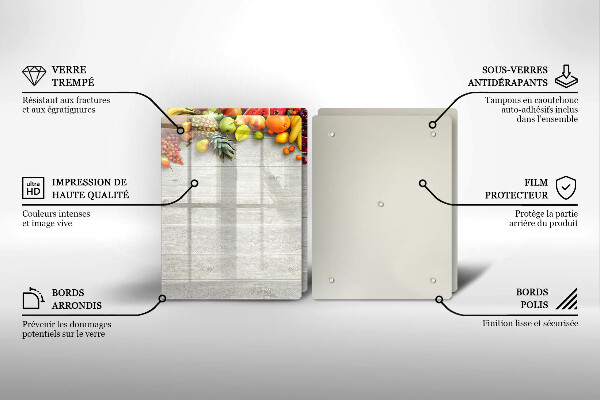 Protector pared cocina Frutas en tablas