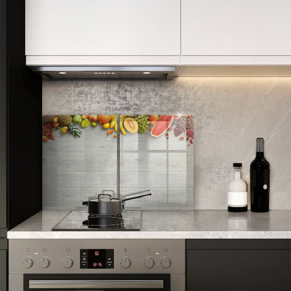 Protector pared cocina Frutas en tablas