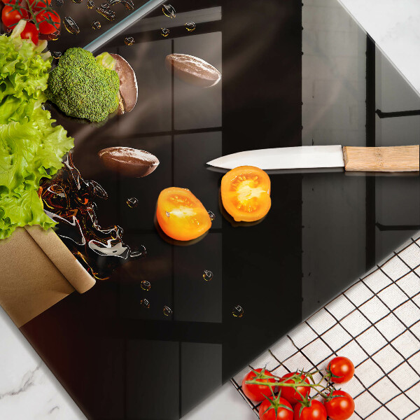 Protector pared cocina Granos de café calientes