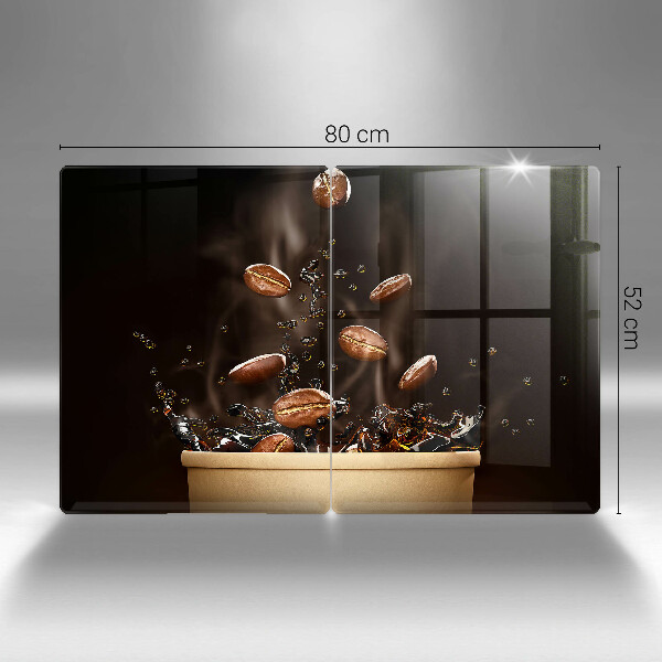 Protector pared cocina Granos de café calientes