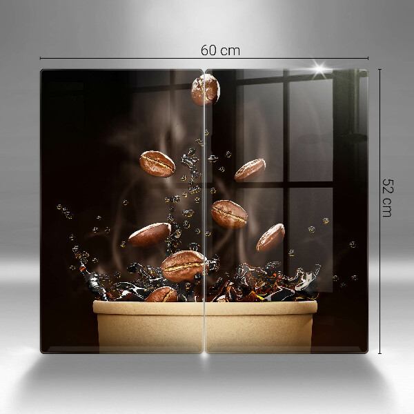 Protector pared cocina Granos de café calientes