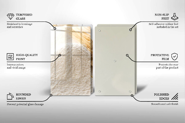 Protector pared cocina Harina y espigas de grano