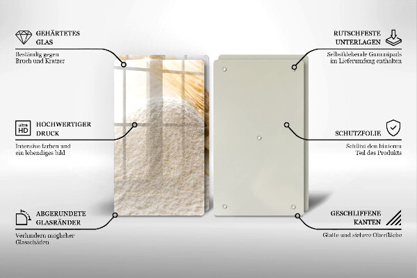 Protector pared cocina Harina y espigas de grano