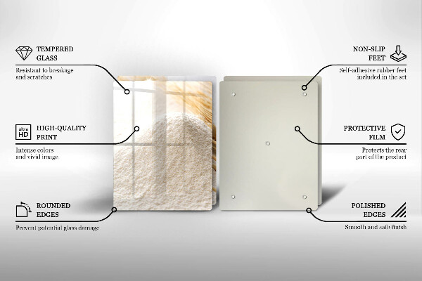 Protector pared cocina Harina y espigas de grano