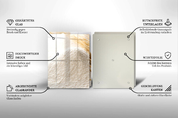 Protector pared cocina Harina y espigas de grano