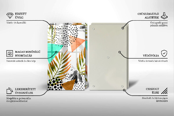 Protector pared cocina Patrón de hojas boho